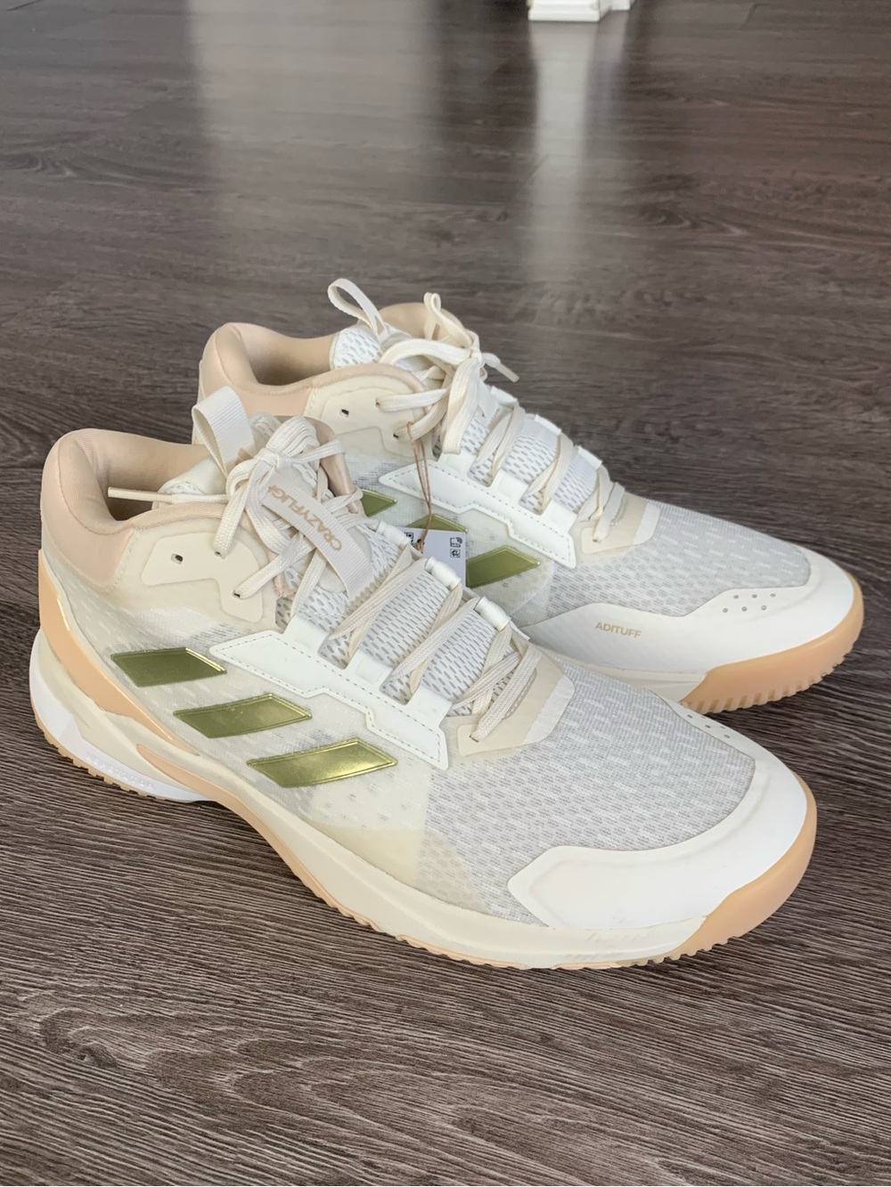 Adidas Women's Crazyflight 6 mid White & Light Gold Performance Sneakers